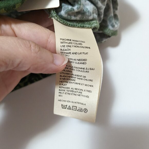 *3/$10* BNWT Anthropologie Leopard Print Cropped Short Sleeve Top Green Size XS - Picture 5 of 8